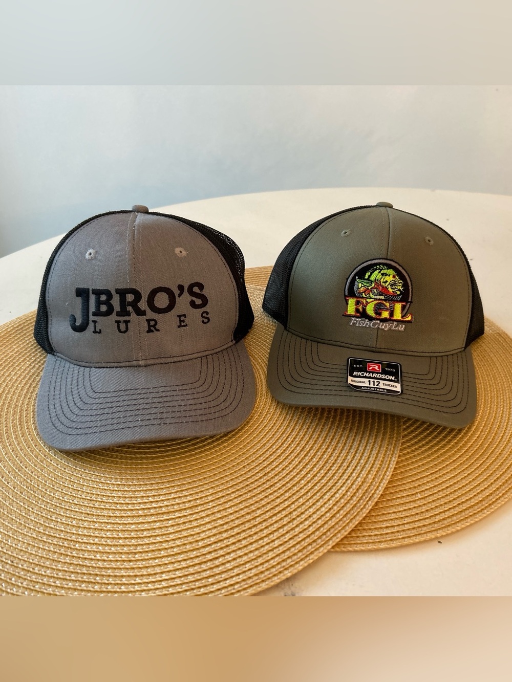 JBros Lures Port Authority & Richardson 112 FishGuyLu Tackle (FGL) Trucker Hats